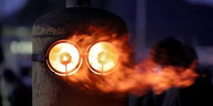Minion with flaming eyes